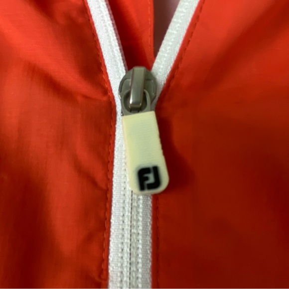 FootJoy Quarter Zip Orange Grey Jacket Windbreaker Men’s Size Small - Picture 4 of 13